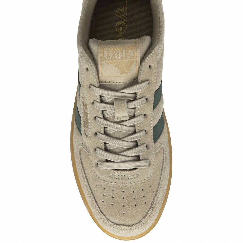 NEW GOLA women's hawk suede '86 sneaker in bone/evergreen/gum - Picture 4 of 5